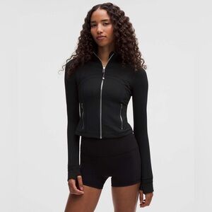 NWT Lululemon Define Cropped Jacket *Nulu - Black / Mirror Silver - 2